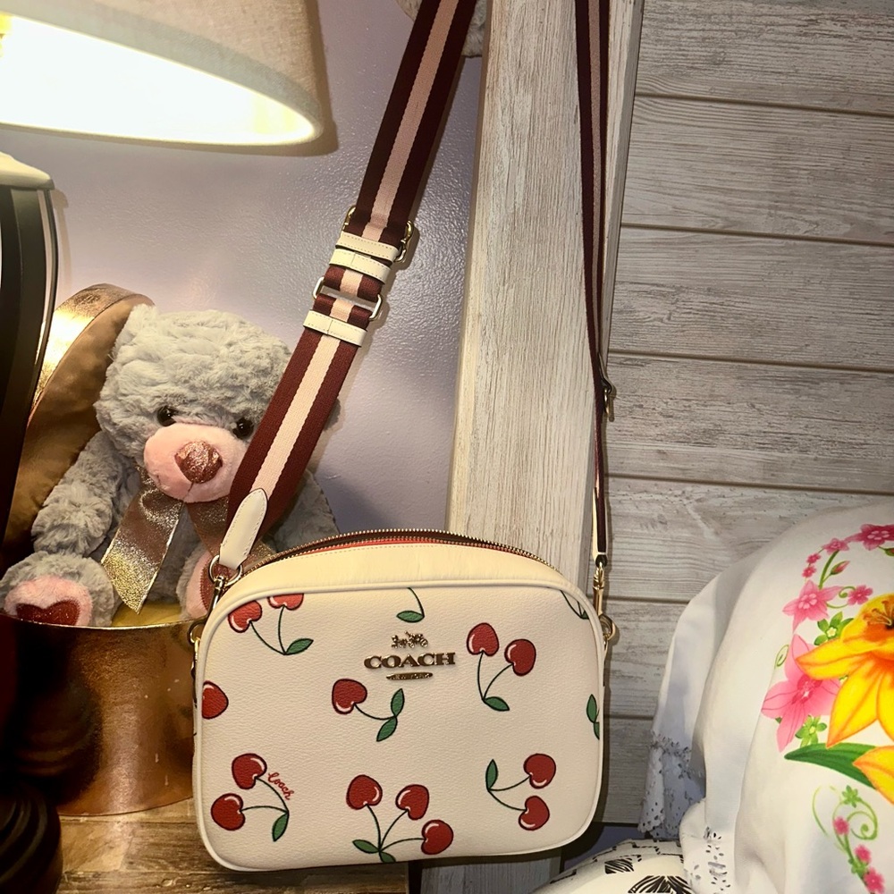 Coach Jamie Camera Bag With Heart Cherry Print